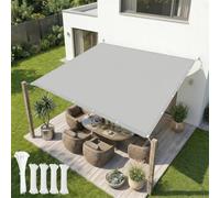 Voile d'ombrage 2.3x3.6m Rectangulaire Imperméable Voiles Ombrages Rectangulaire avec Oeillets et Cordons,95% de Protection UV pour Patio Terrasse Jardin Balcon Extérieur Jardin,Gris Clair