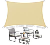 Voile d'ombrage 2.4 x 3 m 95% UV Protection, Résistant, Protection Solaire, Rectangulaire Toile Ombrage Extérieure avec Corde pour Jardin Patio Extérieur Terrasse Pergola, Couleur Crème