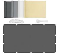 Voile d'ombrage 2.5x4.5m Rectangulaire Imperméable Voiles Ombrages Respirante UV Protection Brise Vue pour Balcon Filet Ombrages avec Oeillets et Cordons Gris foncé