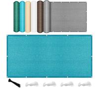 Voile d'ombrage 2.6 x 3.2 m Respirant Protection Solaire Rectangulaire Toile d'ombrage avec Cordes et Serre-Câbles, sans Perçage pour Jardin, Terrasse, Balcon, Extérieur, Bleu Ciel