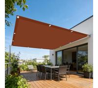 Voile d'ombrage 2.7 x 3 m Imperméable, Anti-UV Voile Ombrage avec Oeillets et Cordons pour Patio Terrasse Jardin Balcon Extérieur, Rouge Rouille
