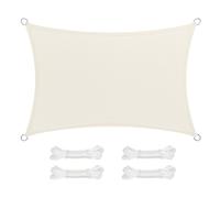 Voile D'ombrage 2 X 3 M Toile Tendu En Hdpe Protection Salaire Extérieure Respirant Pour Balcon Terrasse Jardin Anthracite Beige Helloshop26 12_0003749 Multicolore