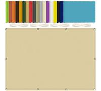 Voile d'ombrage 2 x 4.8 m Rectangulaire Imperméable UV Protection Bâche Dombrages avec Oeillets et Cordons pour Patio Jardin Terrasse Extérieur, Jaune Sable