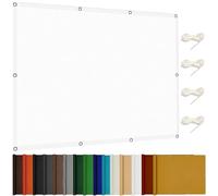 Voile d'ombrage 2 x 4 m Polyester Protection UV Protection Solaire Toile Parasol avec Oeillets et Cordons pour Patio Jardin Terrasse Extérieur, Blanc