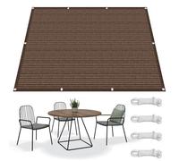 Voile d'ombrage 220 x 220 cm Protection UV, Rectangle, Indéchirable, Résistant, Filet d'ombrage Multi Couleur et Taille pour Patio Jardin Terrasse Extérieur Balcon, Marron