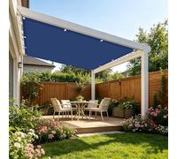 Voile d'ombrage 220 x 250 cm Résistant Protection UV Voile Ombrage avec Oeillets et Cordons pour Serre, Plantes, Poulailler, Camping Extérieur, Bleu Foncé