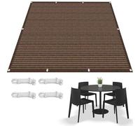Voile d'ombrage 230 x 250 cm Rectangle, Protection des Rayons UV, Résistant, Toile Ombrage Multi Couleur et Taille pour Patio Jardin Terrasse Extérieur Balcon, Marron