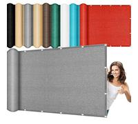Voile d'ombrage 235 x 315 cm Rectangle HDPE Respirant, Protection UV, Filet Protection Solaire avec Oeillets et Cordons pour Patio Jardin Terrasse Extérieur Balcon, Gris Clair