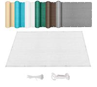 Voile d'ombrage 265 x 300 cm Respirant Protection Solaire Rectangulaire Toile d'ombrage avec Cordes et Serre-Câbles, sans Perçage pour Jardin, Terrasse, Balcon, Extérieur, Blanc