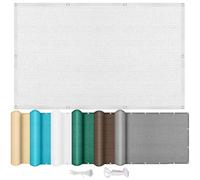 Voile d'ombrage 265 x 445 cm Rectangulaire Protection UV 95% Respirante Toile d'ombrage avec Cordes et Serre-Câbles, sans Perçage pour Jardin, Terrasse, Balcon, Extérieur, Blanc