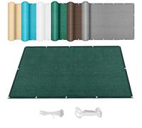 Voile d'ombrage 265 x 450 cm Respirant Protection Solaire Rectangulaire Toile d'ombrage avec Cordes et Serre-Câbles, sans Perçage pour Jardin, Terrasse, Balcon, Extérieur, Vert Foncé