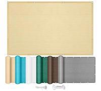 Voile d'ombrage 265 x 460 cm Rectangulaire Protection UV 95% Respirante Toile d'ombrage avec Cordes et Serre-Câbles, sans Perçage pour Jardin, Terrasse, Balcon, Extérieur, Couleur Crème