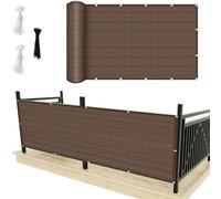 Voile d'ombrage 265 x 475 cm avec Œillets UV Protection Rectangulaire Tissu d'ombrage avec Cordes et Serre-Câbles, sans Perçage pour Patio, Jardin, Pergola, Serre, Marron