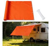 Voile d'ombrage 270 x 195 cm Imperméable, Protection UV 98%, avec Oeillets et Cordons Auvent de Terrasse Imperméable Voile D’Ombrage Rectangle pour Jardin Terrasse Camping, Orange