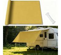 Voile d'ombrage 270 x 305 cm Imperméable, Protection UV 98%, avec Oeillets et Cordons Auvent de Terrasse Imperméable Voile D’Ombrage Rectangle pour Jardin Terrasse Camping, Jaune Sable