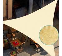 Voile d'ombrage 2x2x2m Triangulaire, Beige Voile d'ombrage Imperméable Avec Œillets, 420D 95% Protection solaire Protection UV Pour Jardin Balcon Terrasse