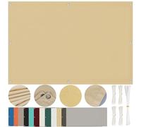 Voile Dombrage 2x3.5m Rectangulaire Imperméable, Toile Ombrage Exterieur Bâche Dombrages, Voiles Solaire, Pare-Soleil Jardin Balcon avec Oeillets et Cordons pour Patio Terrasse Jardin, Sable Beige
