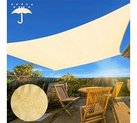Voile d'ombrage 2x3m Rectangulaire, Beige Voile d'ombrage Imperméable Avec Œillets, 420D 95% Protection solaire Protection UV Pour Jardin Balcon Terrasse