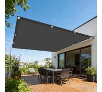 Voile d'ombrage 3.2 x 3.9 m Imperméable, Anti-UV Voile Ombrage avec Oeillets et Cordons pour Patio Terrasse Jardin Balcon Extérieur, Gris Foncé