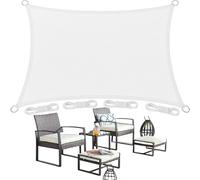 Voile d'ombrage 3.3 x 4 m 95% UV Protection, Résistant, Protection Solaire, Rectangulaire Toile Ombrage Extérieure avec Corde pour Jardin Patio Extérieur Terrasse Pergola, Blanc