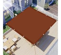 Voile d'ombrage 3.4 x 3.8 m Résistant Aux Intempéries Voile Ombrage avec Oeillets et Cordons sans Perçage pour Patio Terrasse Jardin Balcon Extérieur, Rouge Rouille