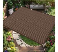 Voile d'ombrage 3.4 x 4.5 m avec Œillets UV Protection Rectangulaire Toile Ombrage Exterieur avec Œillets et Corde, Perméable à l'eau pour Patio, Jardin, Pergola, Serre, Marron