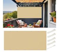 Voile Dombrage 3.5x6 m Rectangulaire Imperméable, Toile Ombrage Exterieur, Voile Dombrage Pare-Soleil Jardin Balcon UV Protection pour Patio Terrasse Extérieur avec Oeillets et Cordons, Sable Beige