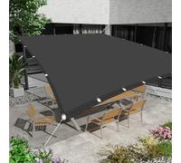 Voile d'ombrage 3.6 x 4.5 m Protection 95% UV Imperméable Rectangulaire HDPE/Polyester Auvent pour Être Applicable, Balcon et Pergola, Gris Foncé