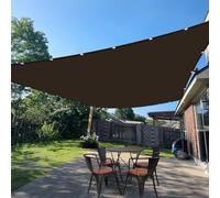 Voile d'ombrage 3.6 x 5 m Protection 95% UV Imperméable Rectangulaire Facile à Installer à Plier Auvent pour Être Applicable, Balcon et Pergola, Marron