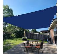 Voile d'ombrage 3.6 x 5 m Protection 95% UV Imperméable Rectangulaire Facile à Installer à Plier Auvent pour Être Applicable, Balcon et Pergola, Bleu Foncé