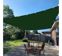 Voile d'ombrage 3.6 x 5 m Protection 95% UV Imperméable Rectangulaire Facile à Installer à Plier Auvent pour Être Applicable, Balcon et Pergola, Vert Foncé