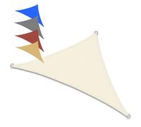 Voile d'ombrage 3.60mx3.60mx3.60m Protection Solaire Jardin Triangulaire Toile d'ombrage Nouveau HDPE-185g/㎡ Perméable à l’Eau Respirant UV Protection Toile Ombrage Auvent(Beige,3.60mx3.60mx3.60m)