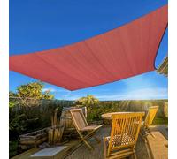 Voile Dombrage, 3,65 M X 4,88 M, Rectangulaire, Couleur Sable, Bords Arrondis, Qualité Commerciale, 185 Gm², Perméable, Terrasse, Jardin, Patio. Rust Red 1 2' X 1 2'