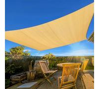 Voile Dombrage, 3,65 M X 4,88 M, Rectangulaire, Couleur Sable, Bords Arrondis, Qualité Commerciale, 185 Gm², Perméable, Terrasse, Jardin, Patio. Sand 1 2' X 1 6'
