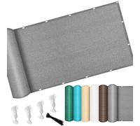 Voile d'ombrage 3.8 x 4.5 m Rectangulaire Protection UV 95% Respirante Tissu d'ombrage avec Œillets et Corde, Perméable à l'eau pour Patio, Jardin, Pergola, Serre, Gris Clair