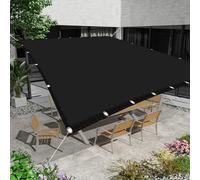 Voile d'ombrage 3.8 x 4 m Protection 95% UV Imperméable Rectangulaire HDPE/Polyester Auvent pour Être Applicable, Balcon et Pergola, Noir