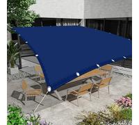 Voile d'ombrage 3.8 x 5.5 m Protection 95% UV Imperméable Rectangulaire HDPE/Polyester Auvent pour Être Applicable, Balcon et Pergola, Bleu Foncé