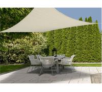 Voile d'ombrage 3 x 3 m avec protection UV 50+ - Carré / nature - Voile de protection solaire, cordes de fixation incluses