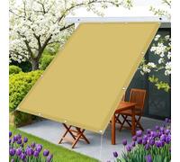 Voile d'ombrage 3 x 3 m Imperméable, Protection Rayons UV Toile Imperméable avec Oeillets et Cordons pour Serre Jardin Pergola Pet House, Couleur Crème