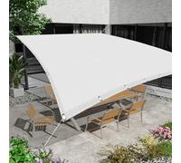 Voile d'ombrage 3 x 4 m Protection 95% UV Imperméable Rectangulaire HDPE/Polyester Auvent pour Être Applicable, Balcon et Pergola, Blanc