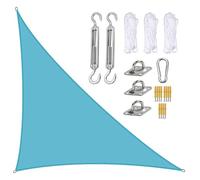 Voile d'ombrage - 3 x 4 x 5 m - Bâche de protection contre les intempéries et les UV - Avec cordes de fixation - Parfaite pour l'extérieur - Bleu ciel - 5 x 5 x 7,1 m
