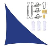 Voile d'ombrage - 3 x 4 x 5 m - Bâche de protection contre les intempéries - Imperméable - Protection UV - Avec cordes de fixation - Parfaite pour l'extérieur - Bleu - 5 x 5 x 7,1 m
