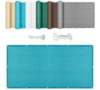 Voile d'ombrage 300 x 325 cm avec Œillets UV Protection Rectangulaire Voile Ombrage Auvent avec Œillets et Corde, Perméable à l'eau pour Jardin, Terrasse, Balcon, Extérieur, Bleu Ciel