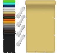 Voile d'ombrage 320x320cm Imperméable, Ombrage, UV Protection 98%, Solaire Balcon Toile Ombrage Plusieurs Tailles et Coloris pour Jardin, Terrasse, Balcon, Extérieur, Jaune Sable
