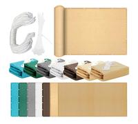 Voile d'ombrage 347 x 355 cm Protection des Rayons UV à 95% Filet d'ombrage Voile Ombrage Respirante HDPE pour Patio Extérieur Jardin Terrasse Balcon, Couleur Crème