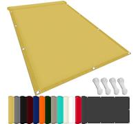 Voile d'ombrage 370 x 460 cm Imperméable Protection UV 98% en Résistant, Solaire Résistante Aux Intempéries, Toile d'ombrage Voile Solaire, pour Extérieur Terrasse Jardin, Jaune Sable