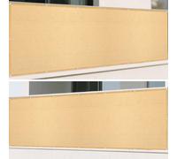 Voile d'ombrage 386 x 407 cm HDPE Anti-Déchirure Toile d'ombrage Rectangulaire avec Corde Libre Facile à Plier pour Patio Jardin, Terrasse, Extérieur, Balcon, Couleur Crème