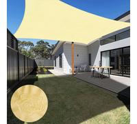 Voile d'ombrage 3x3m Carré, Beige Voile d'ombrage Imperméable Avec Œillets, 420D 95% Protection solaire Protection UV Pour Jardin Balcon Terrasse