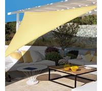 Voile d'ombrage 3x3x3m Triangulaire, Beige Voile d'ombrage Imperméable Avec Œillets, 420D 95% Protection solaire Protection UV Pour Jardin Balcon Terrasse