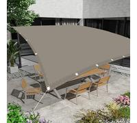 Voile d'ombrage 4.2 x 4.5 m Protection 95% UV Imperméable Rectangulaire HDPE/Polyester Auvent pour Être Applicable, Balcon et Pergola, Taupe